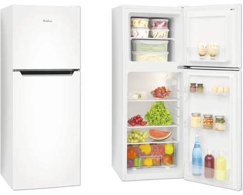 Amica DT 372 150 W koel-vriescombinatie, afmetingen (B x H x D): 47 x 128 x 49,5 cm, koelgedeelte: 98 l, vriesgedeelte: 40 l