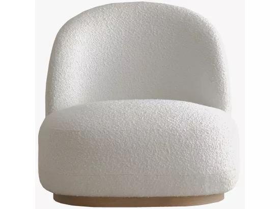 Fauteuil en tissu bouclette beige - Colette