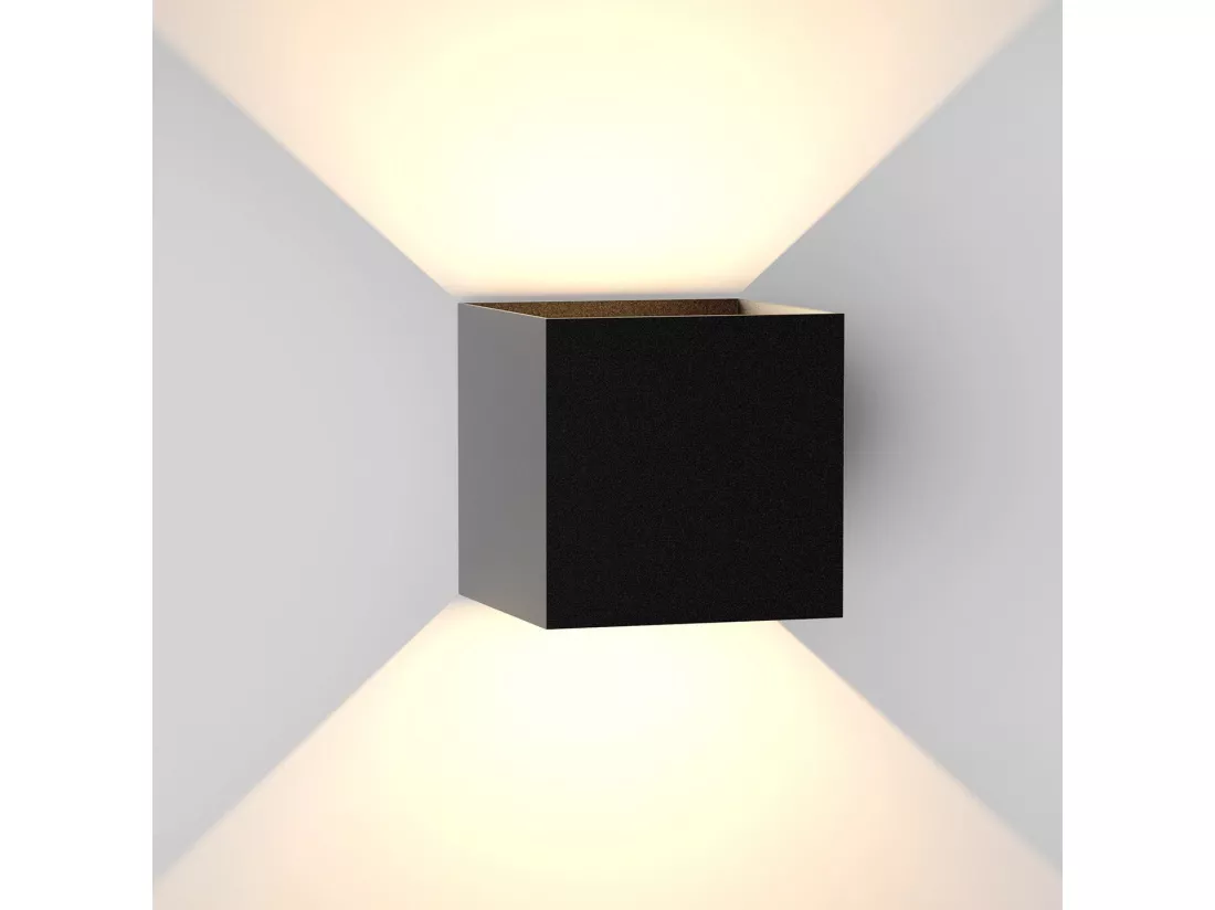 NETTLIFE LED Applique murale intérieure Noir Éclairage mural extérieur 5W Lampe extérieure Up Down Spot mural IP65 Éclairage 3000K Blanc chaud