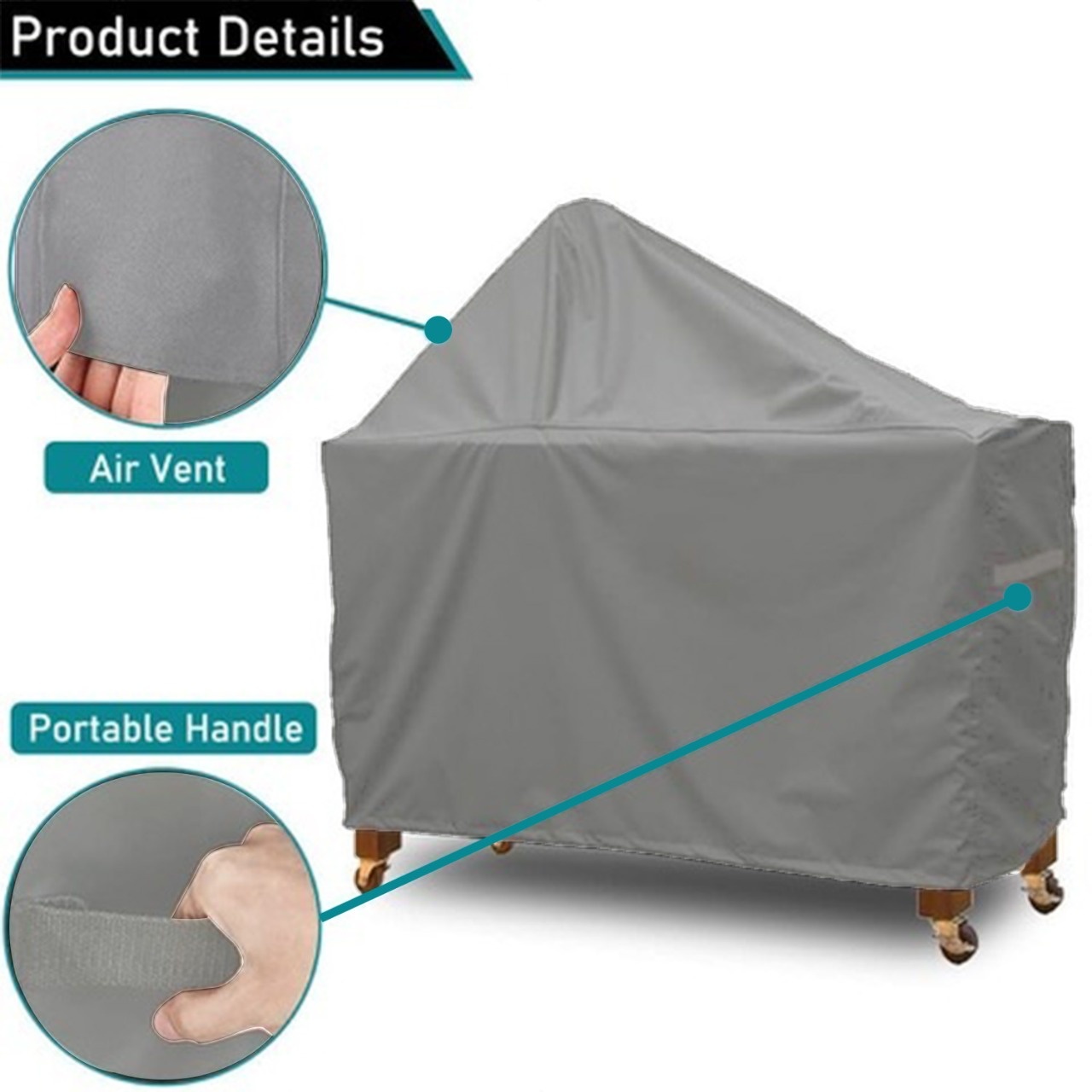 CUHOC Diamond 165 x 65 x 80 x 115 cm barbecuetafel hoes