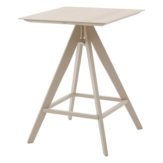 Ensemble table haute de jardin + 2 chaises hautes TERZANO Argile