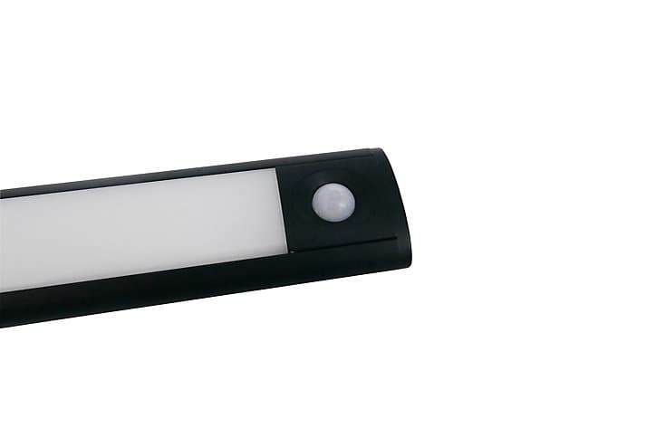 Réglette sous meuble Fiennes LED intégrée blanc neutre IP20 120lm 1.9W L.27xl.4,1xH.2cm noir GoodHome