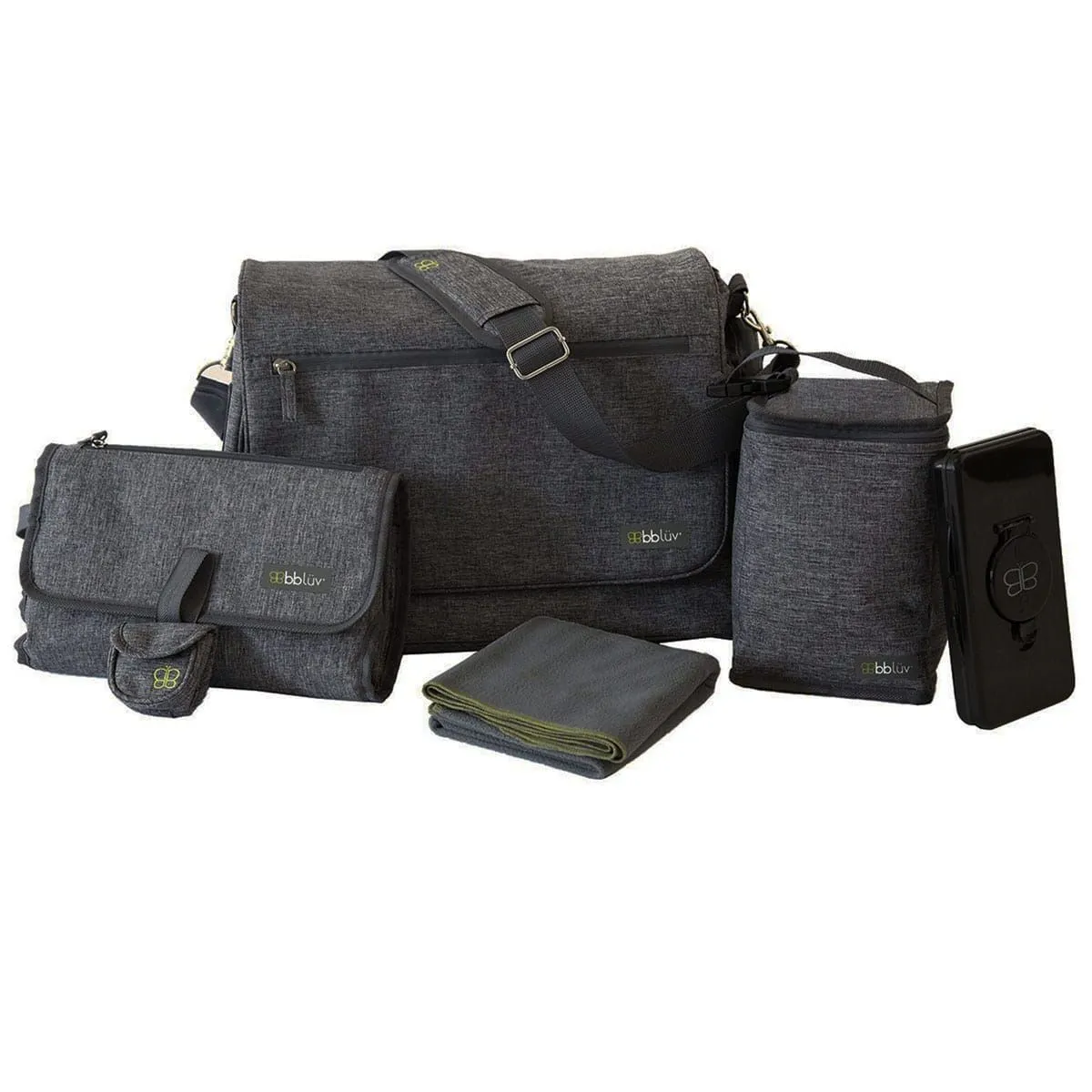 Bblüv Sac à Couches 5 Pièces - Gris
