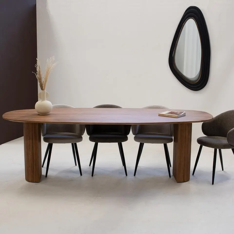Eettafel Deens Ovaal 300cm - Bruin Mangohout - Feline
