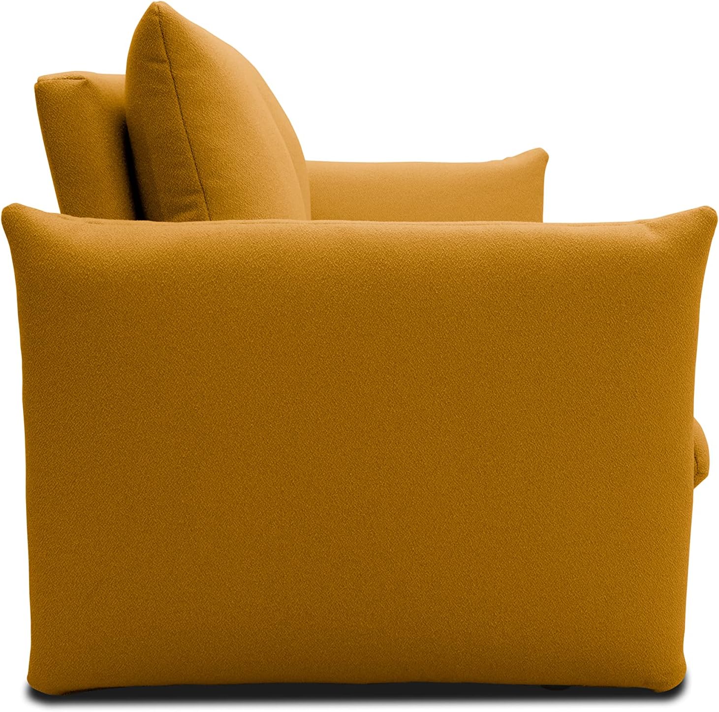 DOMO. collection Sofa Cloud Box, 2 Sitzer mit Schlaffunktion und Boxspringfederung, 2er Couch mit Bettauszug, Schlafsofa, Boxspringsofa 180 x 97 x 100 cm (BxTxH), Mango