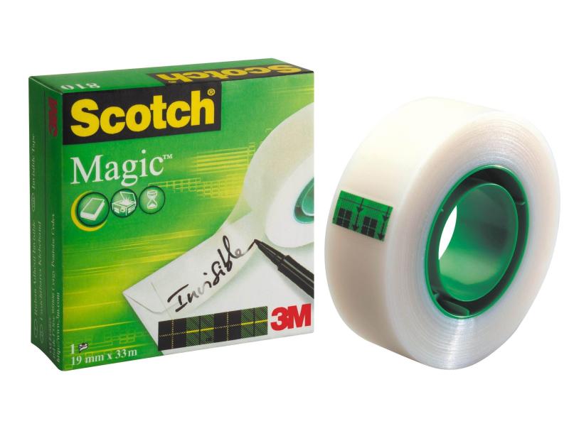 Scotch Klebeband Magic 19 mm x 33 m, Transparent Klebeband, 1 Rolle, 19 mm x 33 m