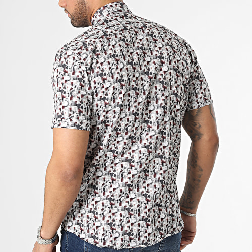 Chemise Manches Courtes Blanc Gris