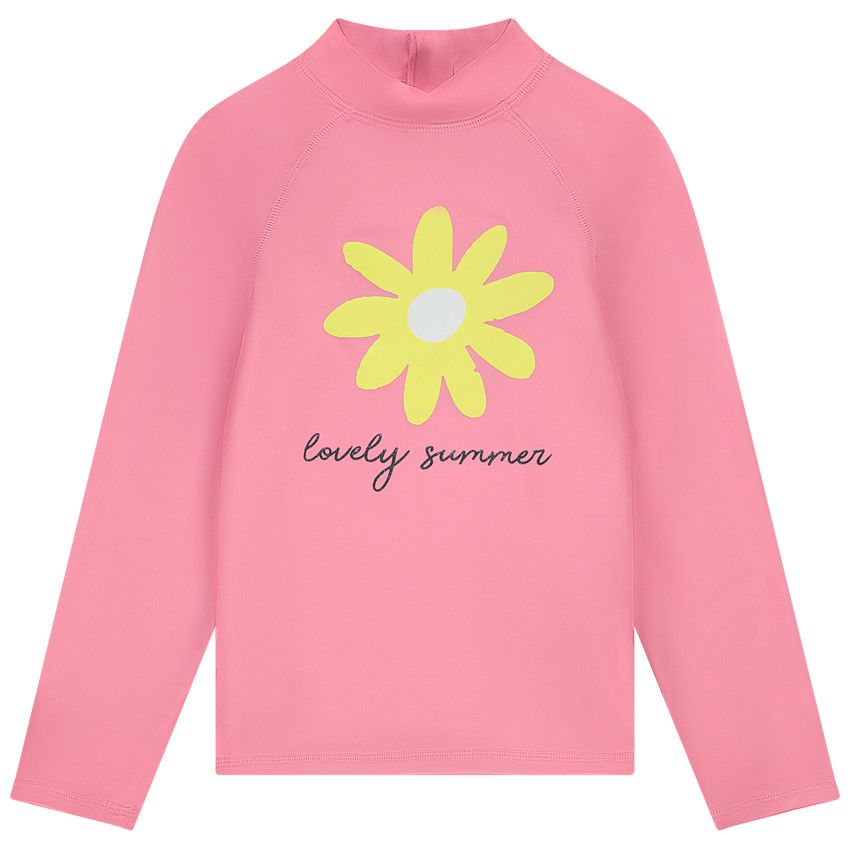 T-shirt manches longues anti-UV SPF 50+ print fleur pour fille - Multicolore