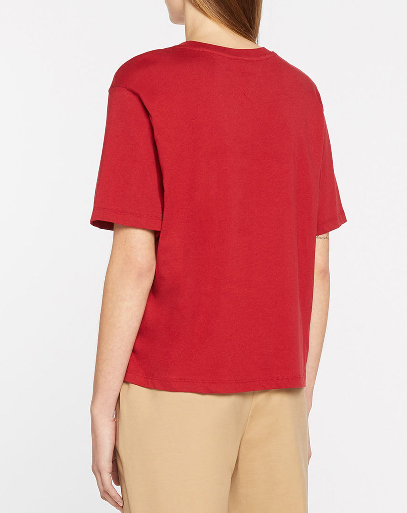 Tommy Jeans T-Shirt Crop Linear Logo rouge
