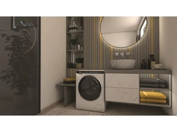 Haier HW50-BP12307-S, Front-læsning, 5 kg, C, 66 dB, 1200 rpm, A