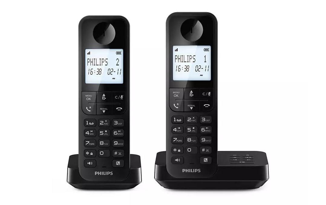 Schnurlostelefon D2752B Duo SchwarzSchnurlostelefon mit Anrufbeantworter
