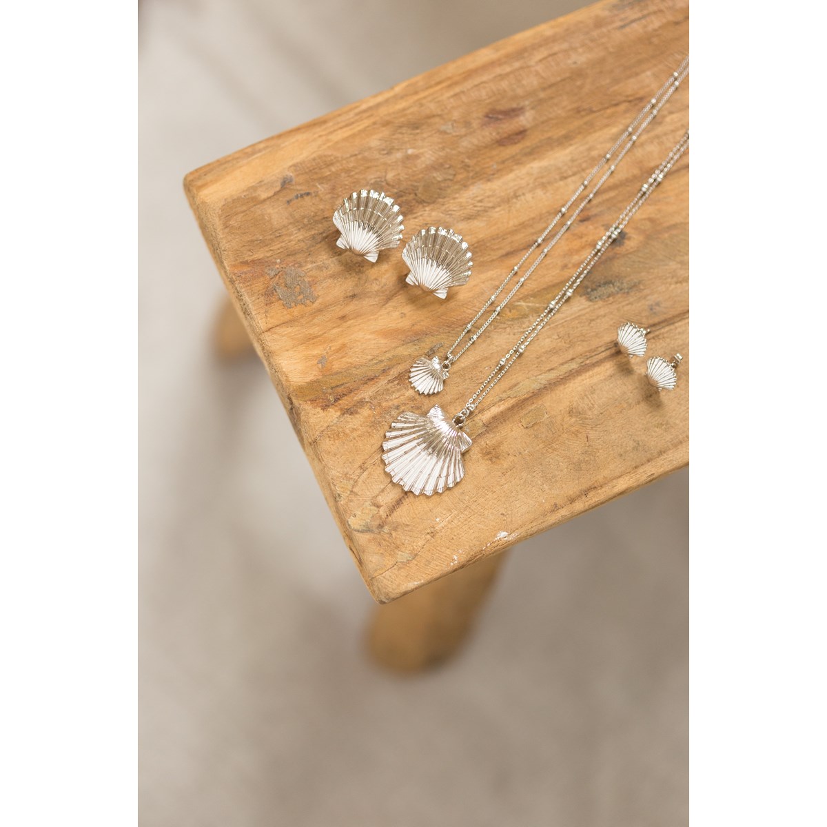 boucles d'oreilles puces coquillages plaqué argent - NÉRÉE