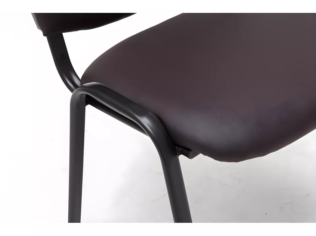 Chaise visiteur assise rembourrée marron 53 x 53 x 83 cm BUR10071