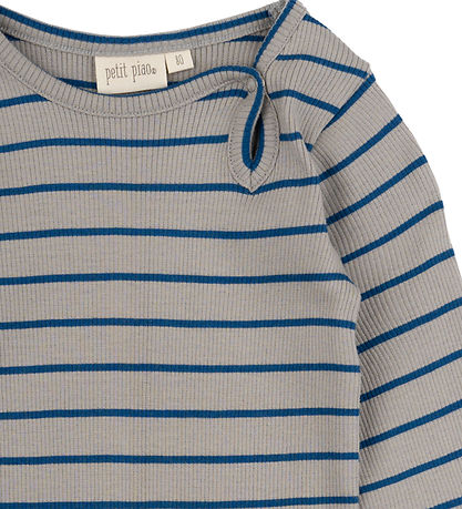 Petit Piao Body l/æ - Rib - Modal - Deep Cobalt/Grey Stone