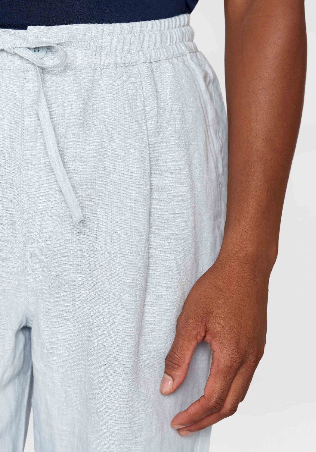 Knowledge Cotton Apparel Leinenhose Fig Loose Linen Pants Dusk Blue