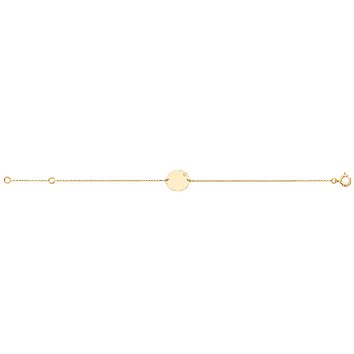 Bracelet enfant Brillaxis jeton rond et diamant