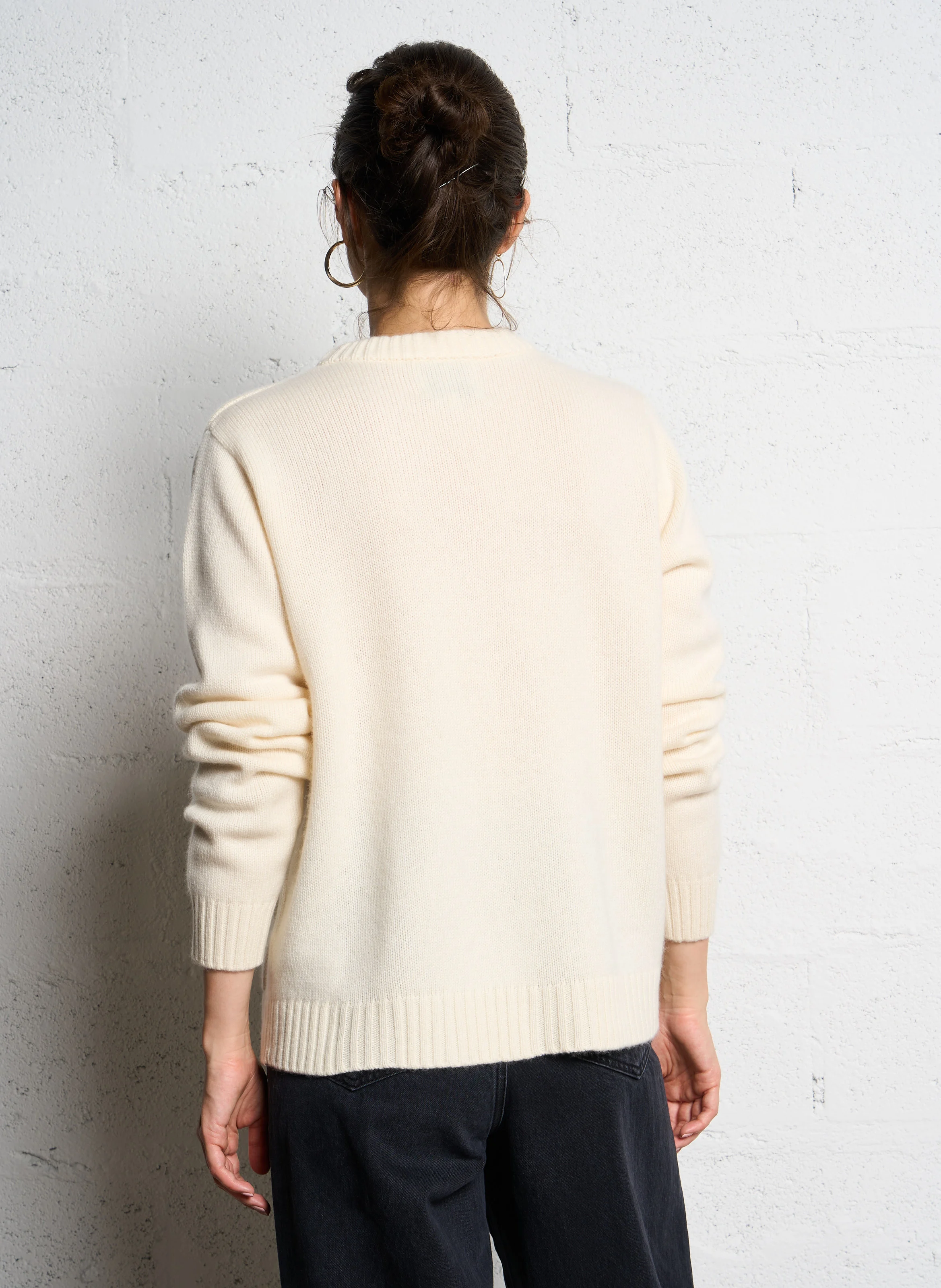 LIDA - Pull droit en cachemire | Blanc