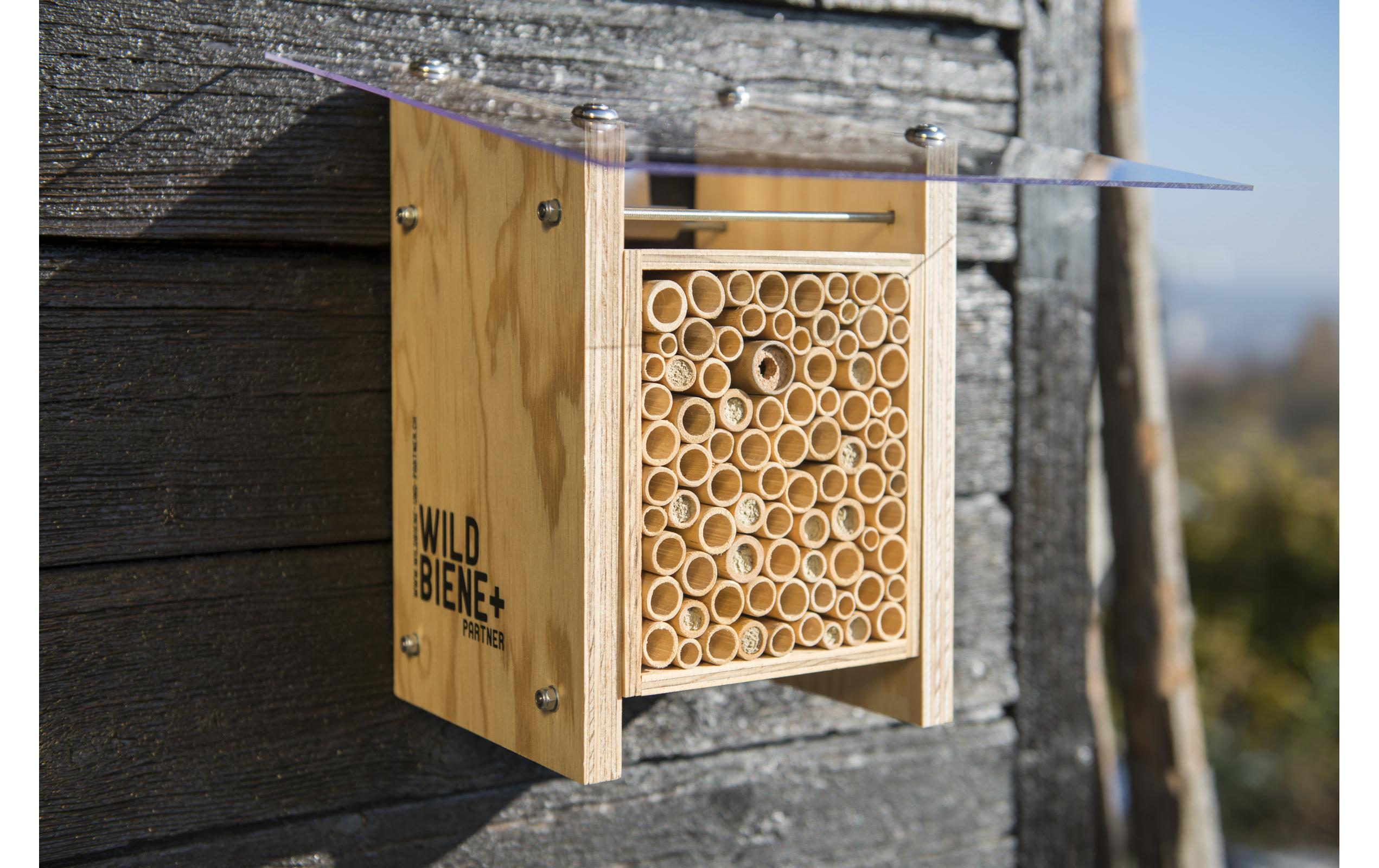 Wildbienenhotel Classic<br>Wildbienen-Häuschen mit Mauerbienen-Population