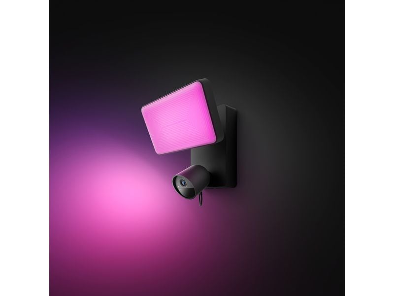 Philips Hue Secure Flutlichtkamera Schwarz Beleuchtung. Kamera. Hue Secure.