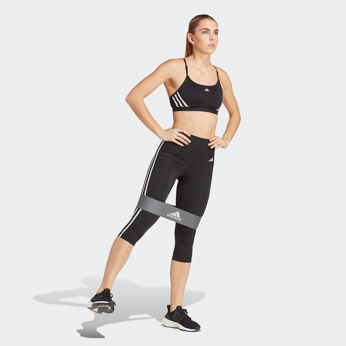 Leggings adidas Performance 3/4 cintura alta Essentials 3 Listras