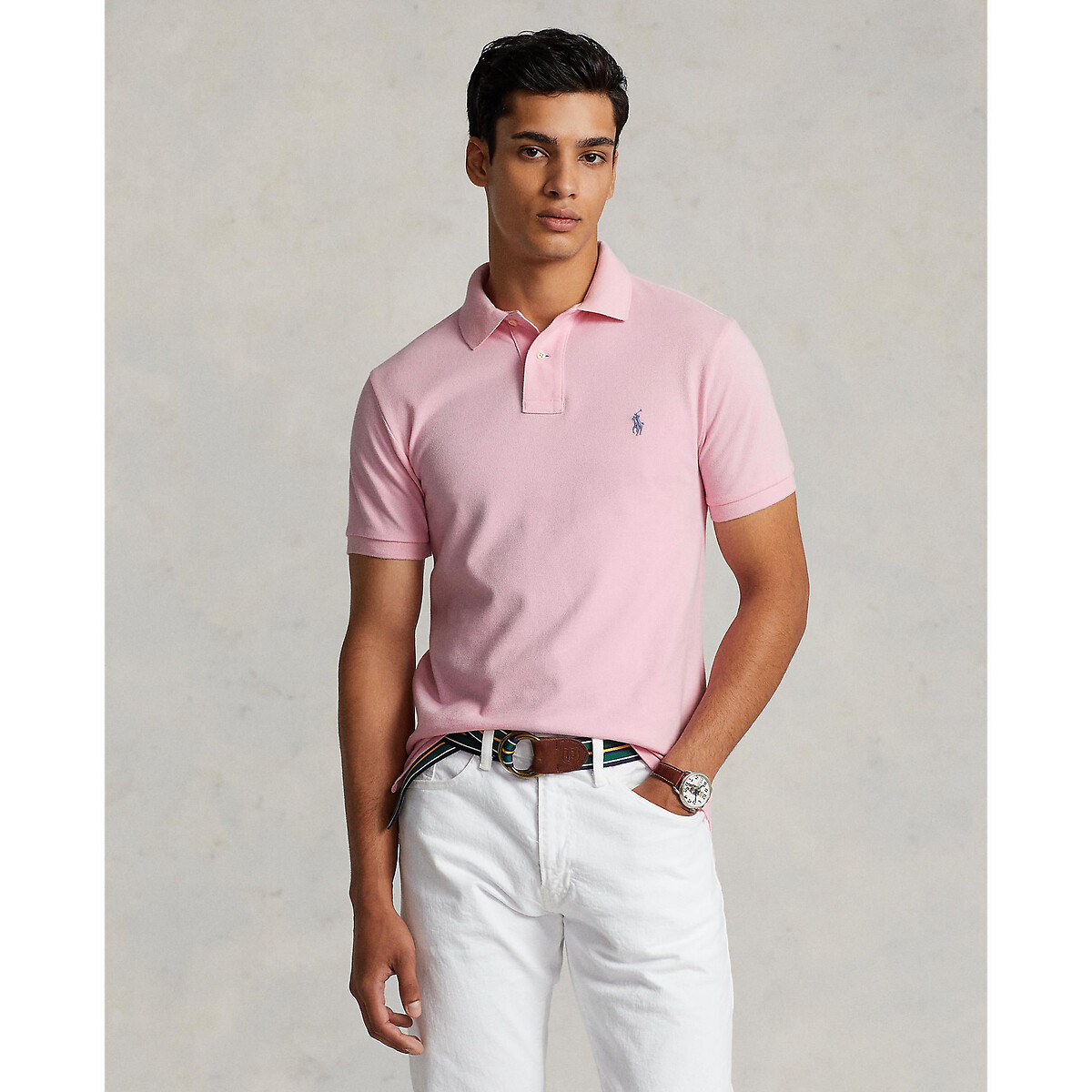 POLO RALPH LAUREN<br>Polo slim fit confeccionado em piqué de algodão