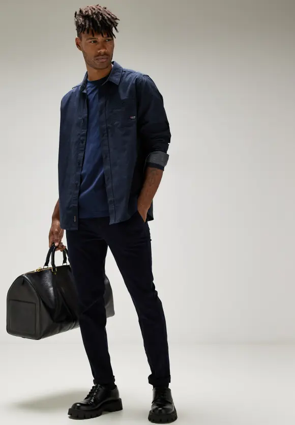 Hemd in einem Strukturlook - deep navy blue