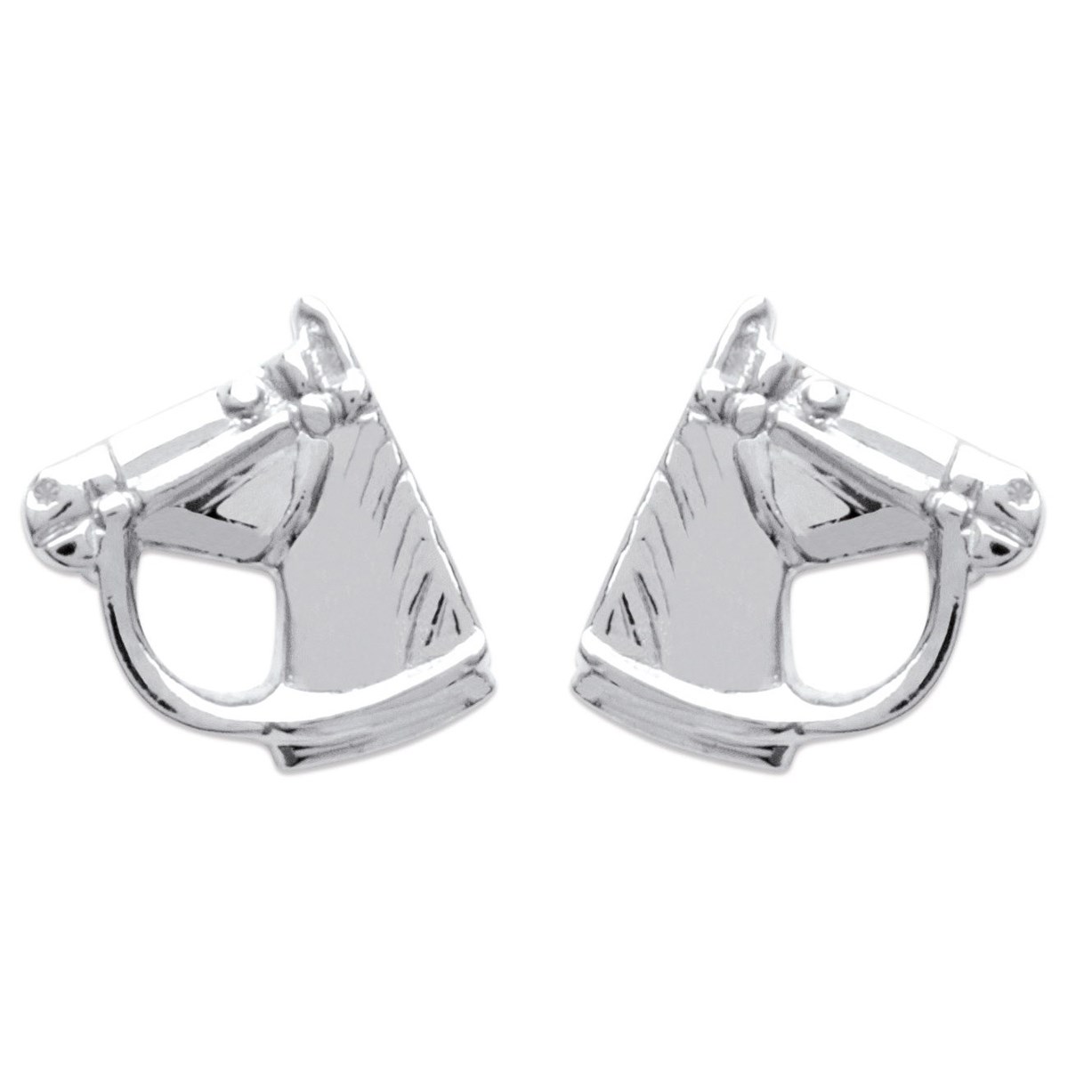 Boucles d'oreilles tête de cheval Argent 925 Rhodié