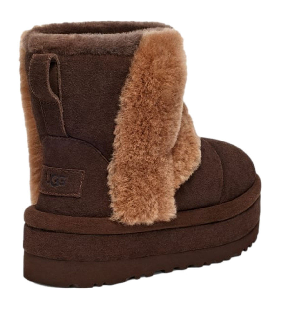 Botas UGG Classic Cloudpeak em couro marrom - Altura da plataforma: 5 cm -