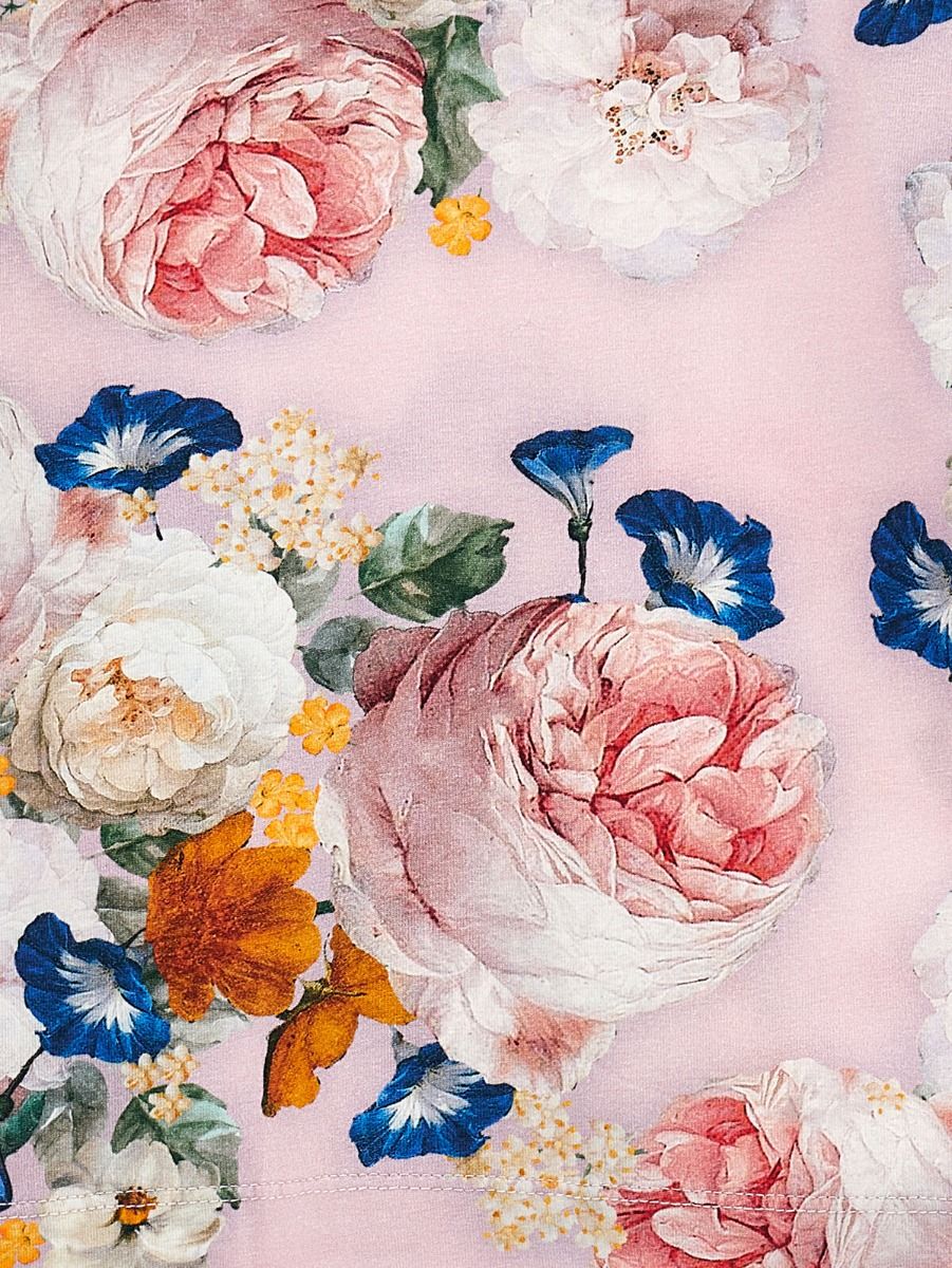 Monnalisa Rose Print Turtleneck