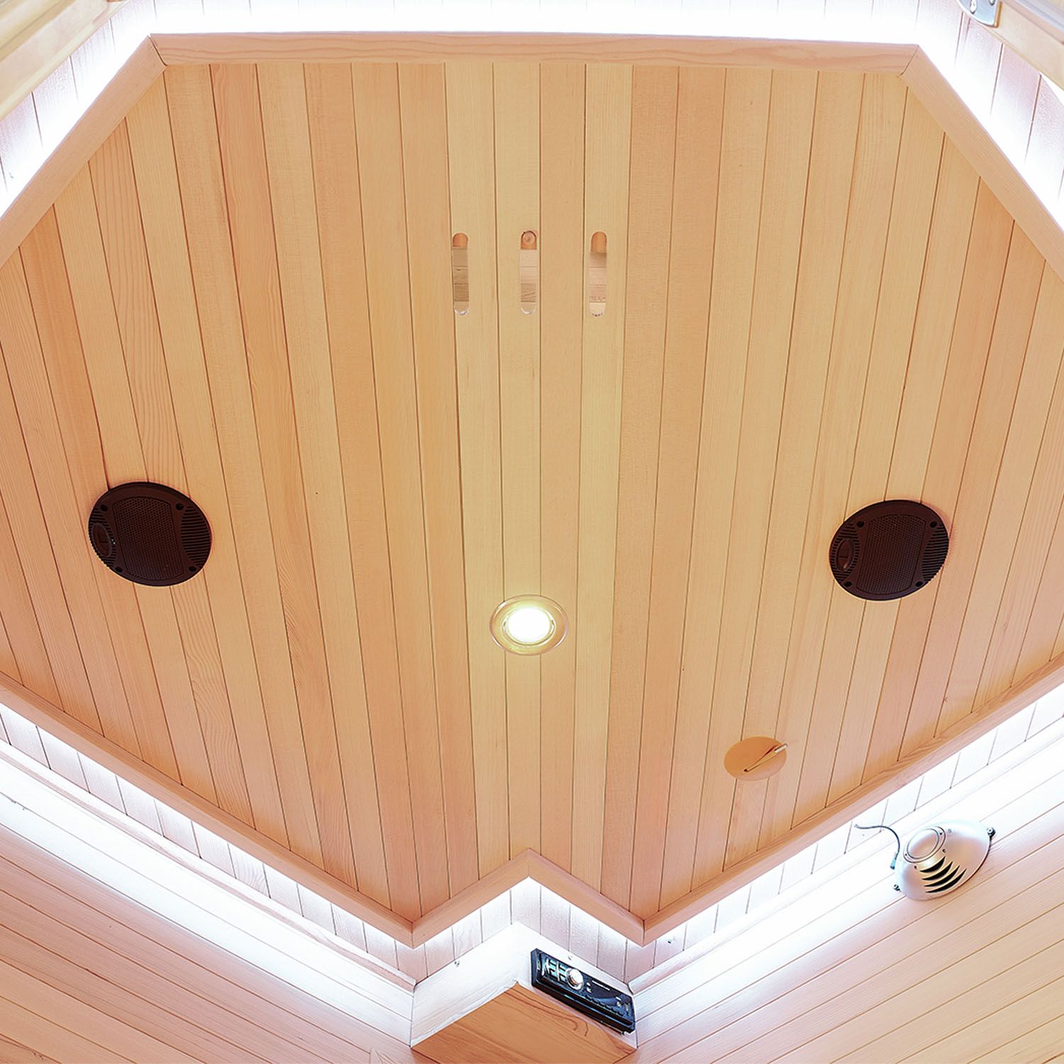 Infrarotkabine Nyborg E150K – Infrarotsauna 4 Personen –LED-Farblicht, 7 Keramik-, 1 Flächenstrahler