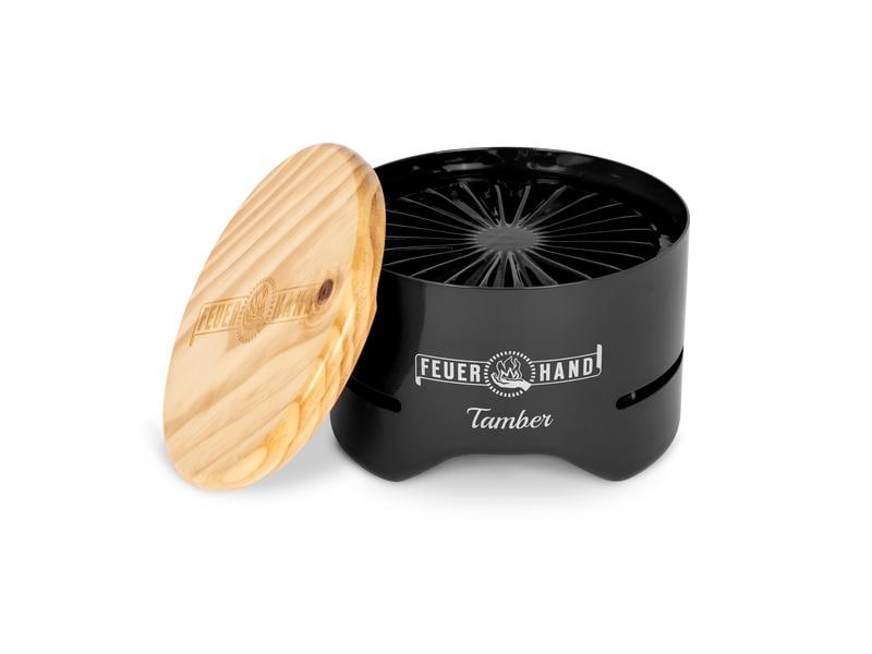 Feuerhand Tischgrill Tamber, Tiefschwarz Idealer Tischgrill für das kleine Abendessen