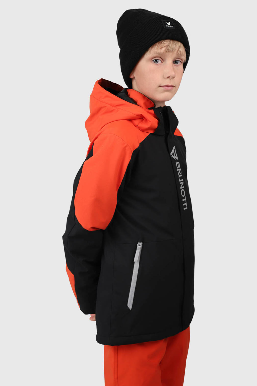 Brunotti ski-jack Sheldony zwart/oranje
