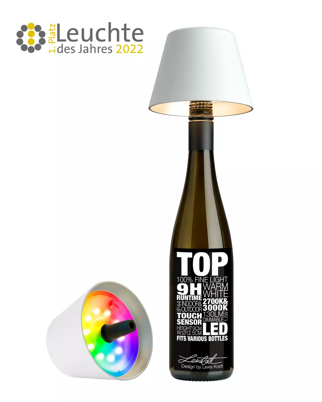 LED-Akku-Flaschenaufsatz Top 2.0