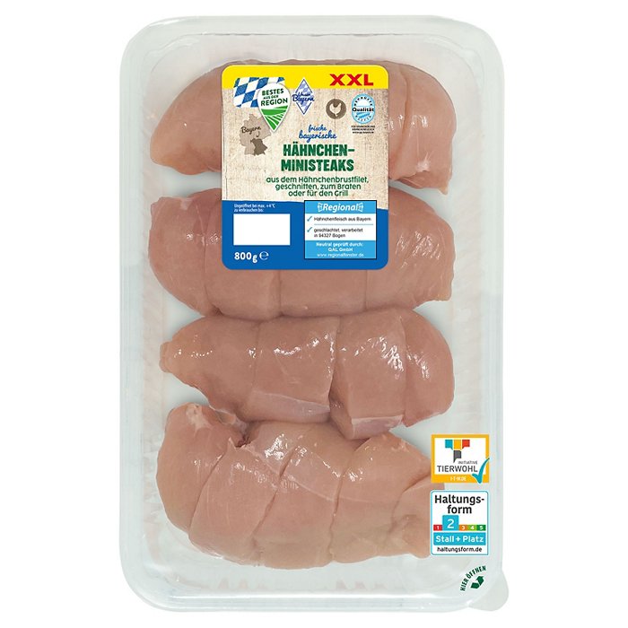 BESTES AUS DER REGION Hähnchen Ministeaks 800 g