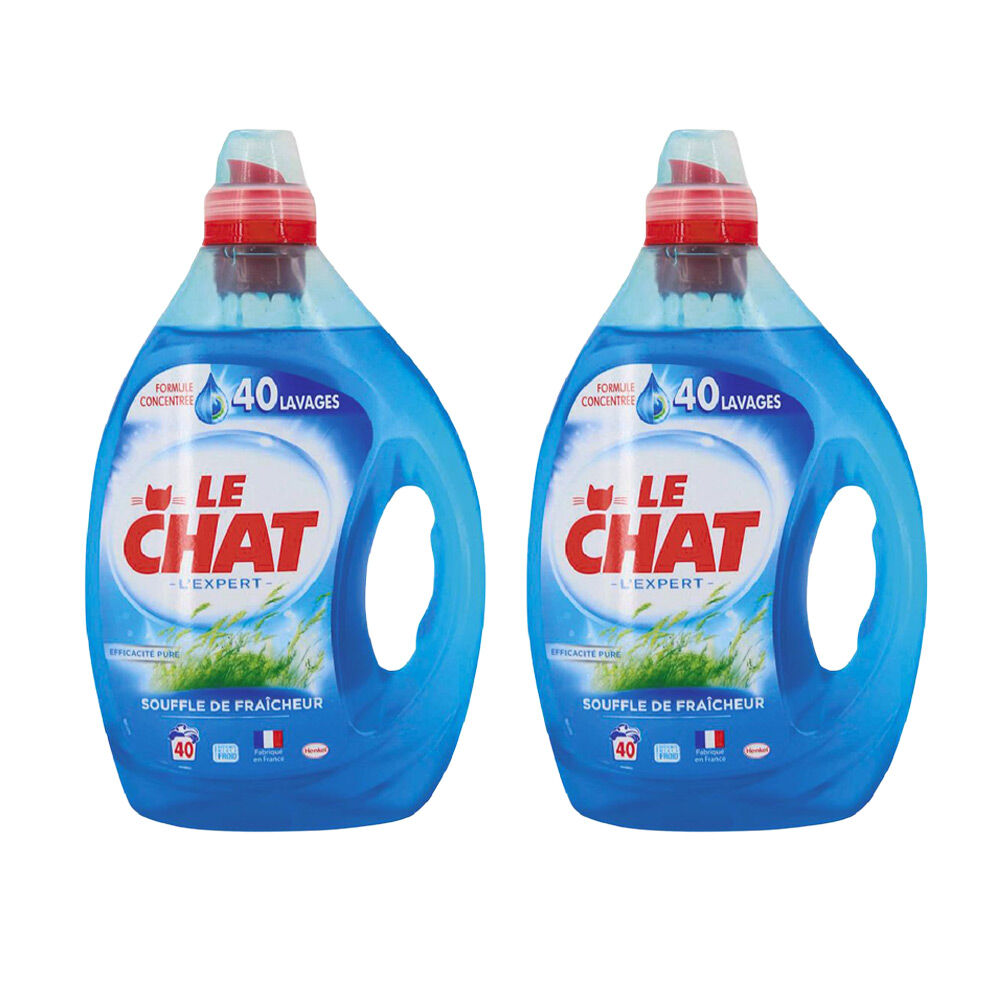 Lessive liquide Le Chat 80 lavages 2 x 2L