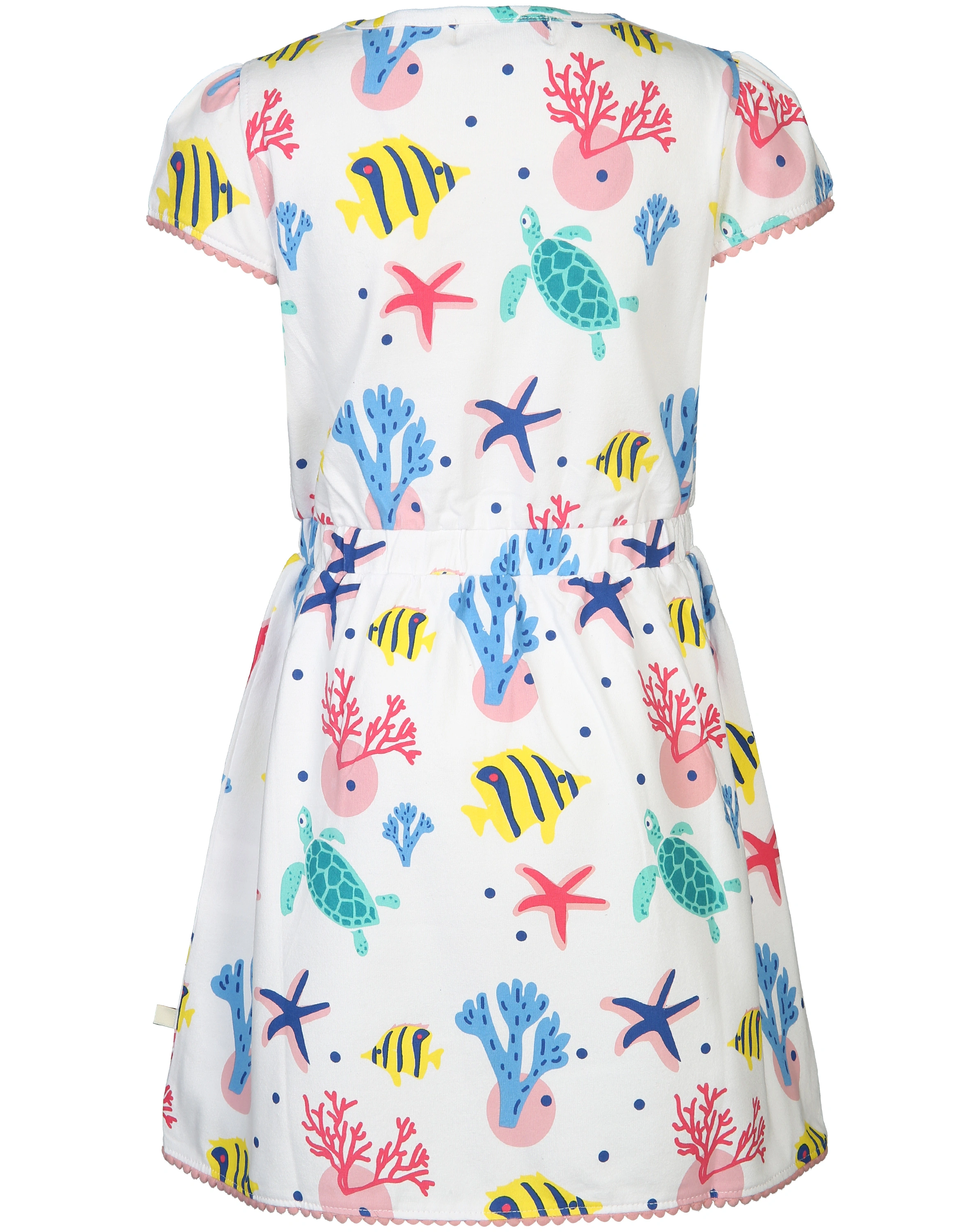 Kurzarm-Kleid POMPOM in weiß