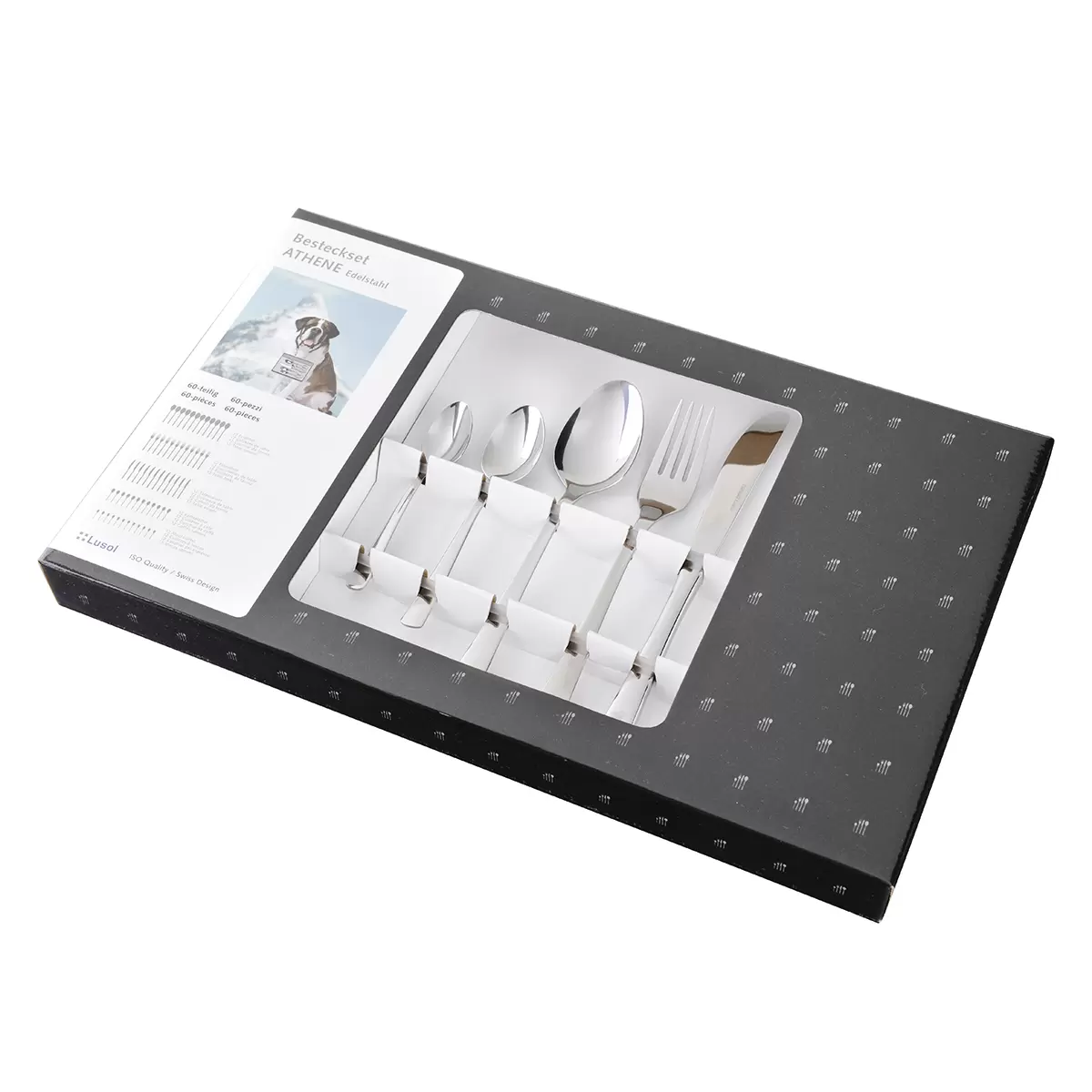 Besteckset 60-teilig Lusol Athene Silber