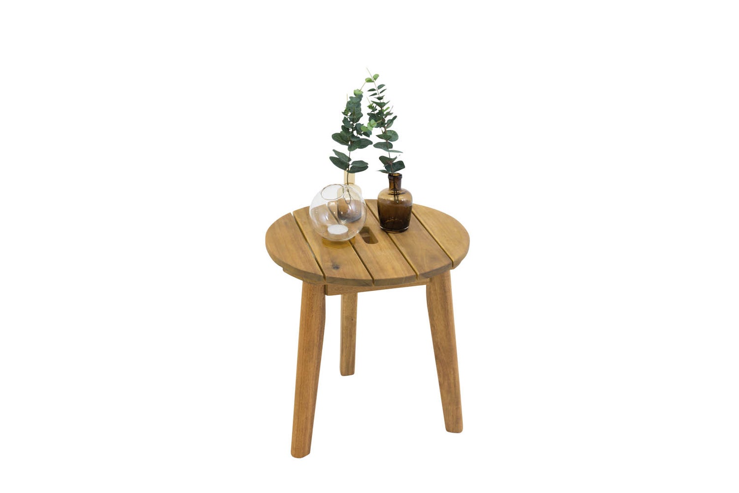 Chania bijzettafel Ø40cm acacia. 40 x 40 x 42 cm