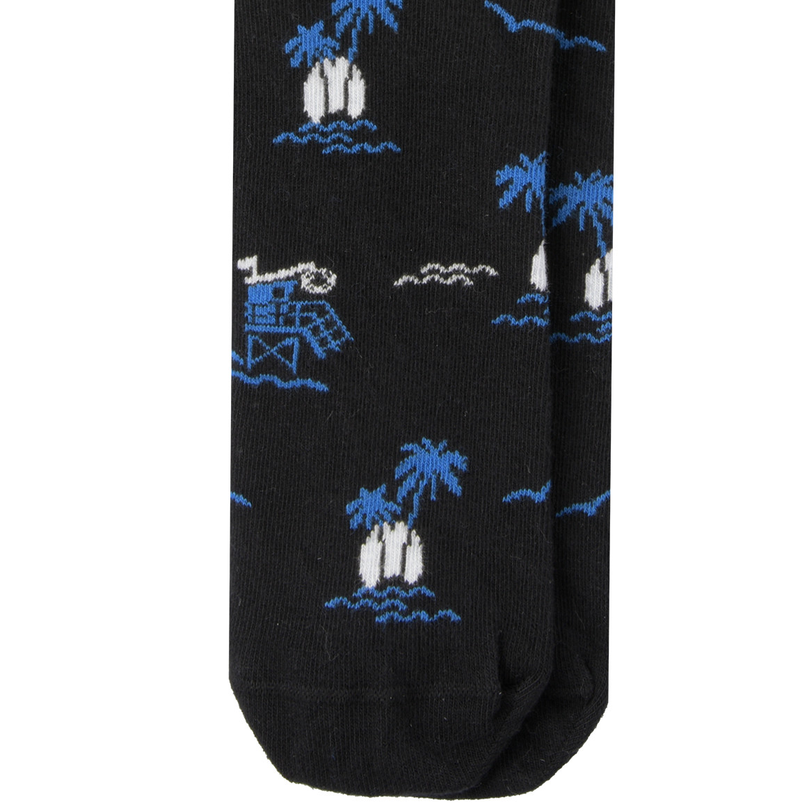 VanVaan 1 Paar Herren Socken mit Palmen-Motiven schwarz