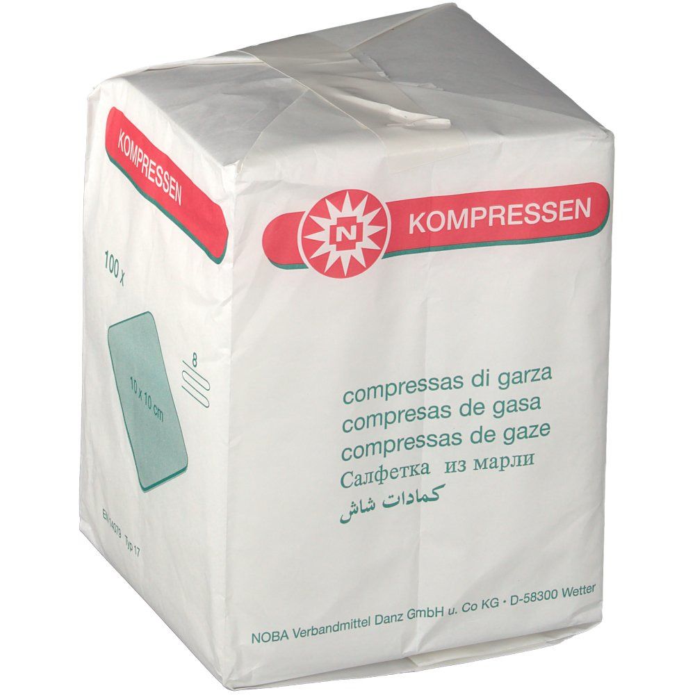 Mullkompresse 10 x 10 cm unsteril 8-fach