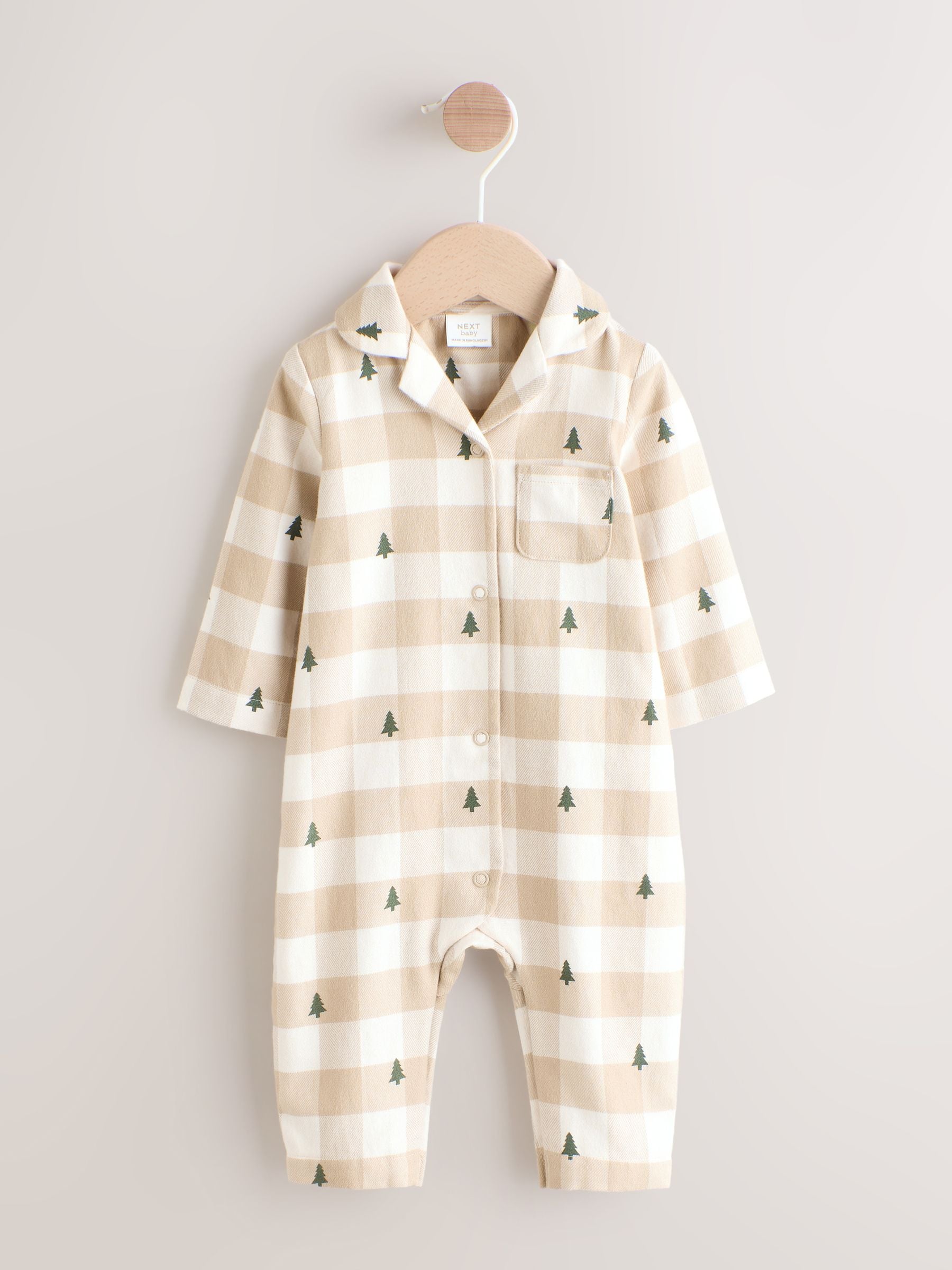 Neutraal geruit - Matching Family - Kerstpyjama (0mnd -3jr)