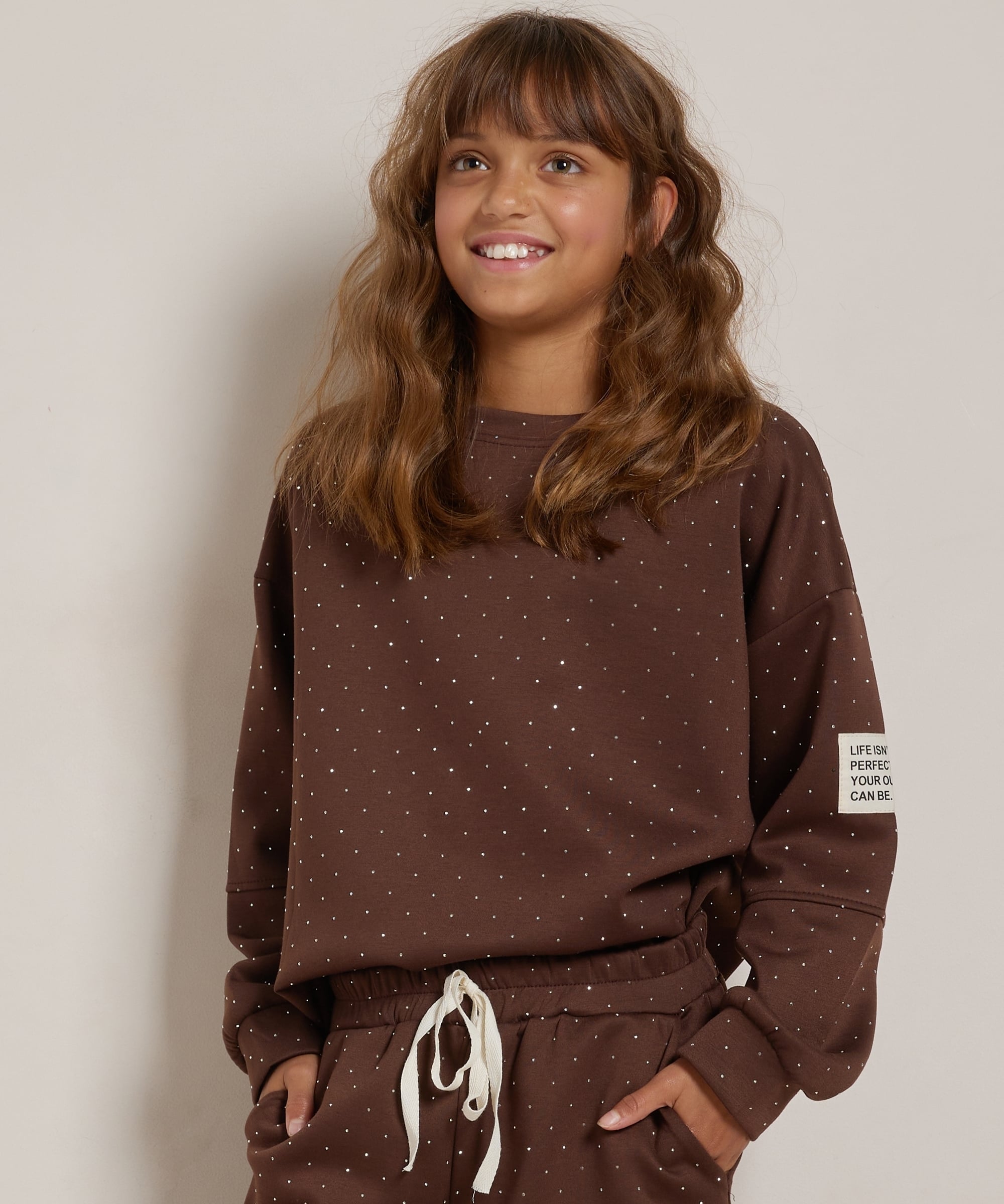 glitter trui mouwlabel