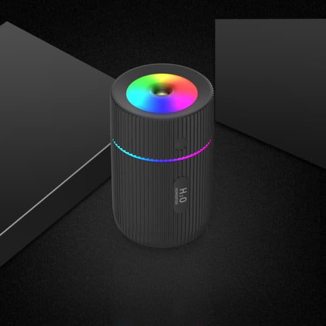 Luftfugter med farverig LED-lampe Sort