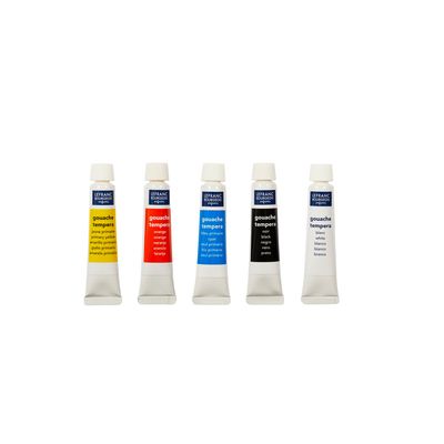 Lefranc Bourgeois - Pack de 5 tubes de peinture à base d'eau (gouaches tempéra) - 10 ml
