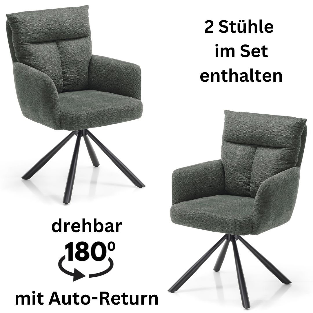 Stolkom Armlehnstuhl »Sofia« (Set) 2 Stk.180 grad drehbar mit Auto-Return, Federkern im Sitz