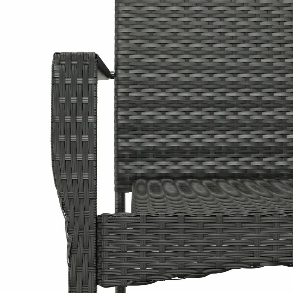 Mobilier à dîner de jardin et coussins 5 pièces noir résine tressée