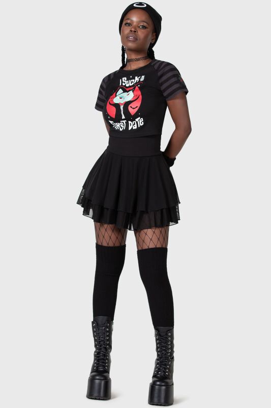 Purrrfect Pairing Crop Top  | THE VAMPURR by KILLSTAR T-Shirt Manches courtes