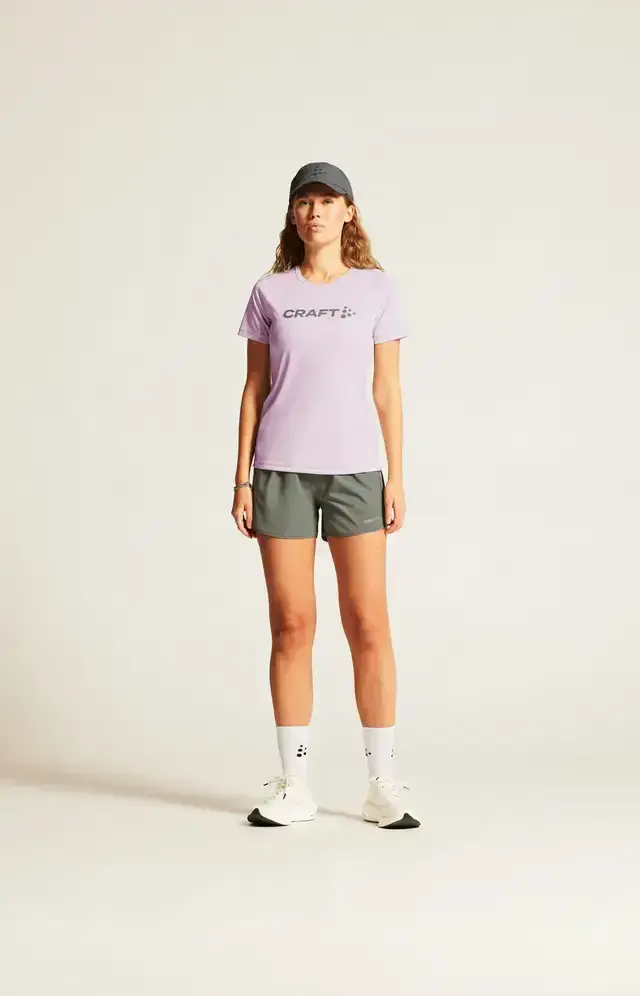 Craft CORE Unify Logo Hardloopshirt Korte Mouwen Lichtroze Dames