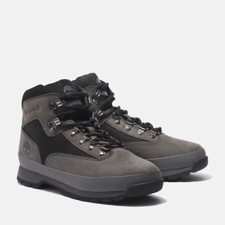 Bota de couro Euro Hiker masculina na cor cinza