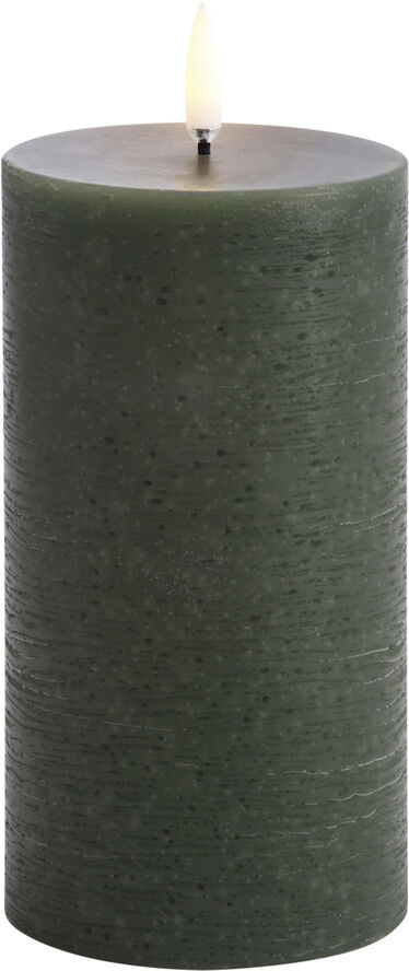 Uyuni LED pillar candle, Olive green, Rustic, 7,8 x 15,2 cm 4/24 Oliven green